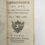 Couverture du livre Estimation du livre « ordonnance du roi, pour régler le service dans les Places & les Quartiers. Du Ier. mars 1768 »