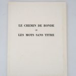 Couverture du livre Estimation du livre « le Chemin de ronde ou les Mots sans titre »