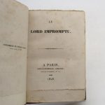 Couverture du livre Estimation du livre « le Lord impromptu »