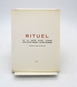 Estimation Sciences Humaines - Couverture du livre Estimation du livre « rituel de la sainte église cathare suivi d’une prière à l’être suprême »