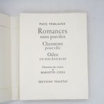 Couverture du livre Estimation du livre « romances sans paroles – Chansons pour elle – Odes en son honneur »