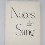 Couverture du livre Estimation du livre « noces de sang »