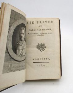 Estimation Histoire - Couverture du livre Estimation du livre « vie privée du cardinal Dubois, premier ministre, archevêque de Cambrai, &c. »