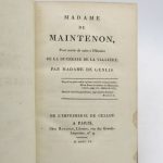 Couverture du livre Estimation du livre « madame de Maintenon, pour servir de suite à l’Histoire de la duchesse de La Vallière »