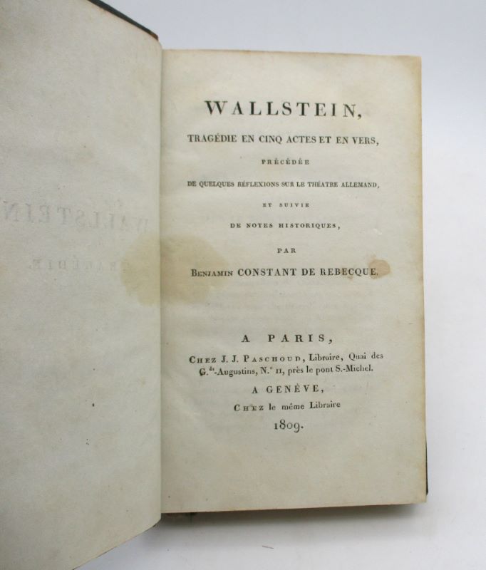 Couverture du livre Estimation du livre « wallstein, tragédie en cinq actes et en vers, précédée de quelques réflexions sur le théâtre allemand, et suivie de notes historiques »