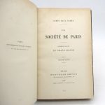 Couverture du livre Estimation du livre « la Société de Paris : Premier volume – Le Grand monde »