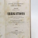Couverture du livre Estimation du livre « traité théorique et pratique des irrigations envisagées sous les divers points de vue de la production agricole, de la science hydraulique et de la législation  : des canaux d’arrosage de l’Italie septentrionale dans leurs rapports avec ceux du Midi de la France »