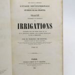 Couverture du livre Estimation du livre « traité théorique et pratique des irrigations envisagées sous les divers points de vue de la production agricole, de la science hydraulique et de la législation  : des canaux d’arrosage de l’Italie septentrionale dans leurs rapports avec ceux du Midi de la France »