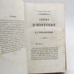 Couverture du livre Estimation du livre « cours d’histoire de la philosophie »