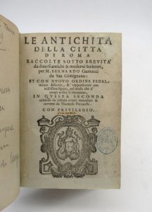 Estimation Livre ancien - Couverture du livre Estimation du livre « le Antichità della città di Roma »