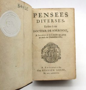 Estimation Sciences Humaines - Couverture du livre Estimation du livre « pensées diverses, écrites à un docteur de Sorbonne, à l’occasion de la comète qui parut au mois de décembre 1680 »