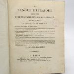 Couverture du livre Estimation du livre &laquo;&nbsp;la Langue hébraïque restituée, et le véritable sens des mots hébreux rétabli et prouvé par leur analyse radicale&nbsp;&raquo;