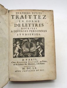 Estimation Livre ancien - Couverture du livre Estimation du livre « derniers petites traittez en forme de lettres escrites à diverses personnes studieuses »