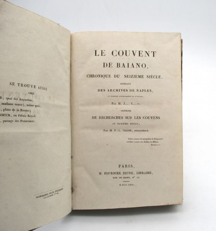 Couverture du livre Estimation du livre « le Couvent de Baïano, chronique du seizième siècle, extraites des archives de Naples »