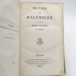 Couverture du livre Estimation du livre « oeuvres de d’Alembert »