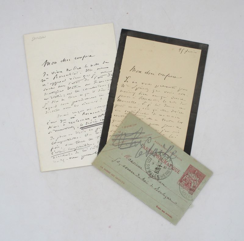 Couverture du livre Estimation du livre « 3 lettres autographes signées »