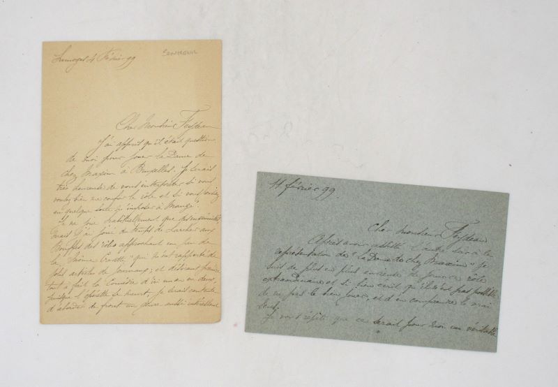 Couverture du livre Estimation du livre « 2 lettres autographes signées à Georges Feydeau »