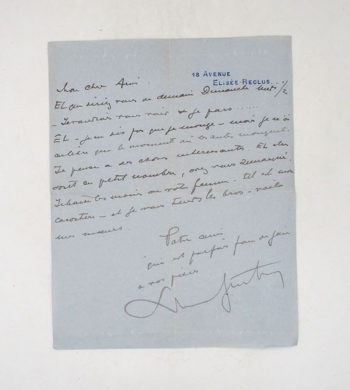 Couverture du livre Estimation du livre « 2 lettres autographes signées probablement adressées à Georges Feydeau »