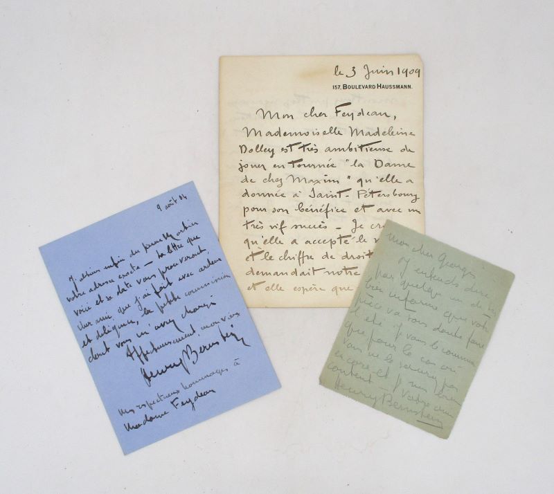 Couverture du livre Estimation du livre « 3 lettres autographes signées adressée à Georges Feydeau »