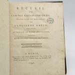 Couverture du livre Estimation du livre « recueil de cartes géographiques, plans, vues et médailles de l’ancienne Grèce, relatif au Voyage du jeune Anacharsis, précédé d’une analyse critique des cartes »