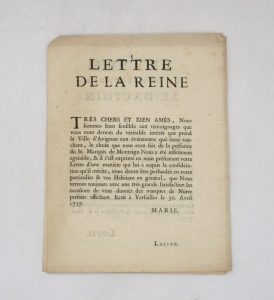 Estimation Histoire - Couverture du livre Estimation du livre « [Recueil de lettres imprimées de la famille de Louis XV adressées à la ville d’Avignon] »