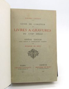 Estimation Arts de vivre – Gastronomie - Couverture du livre Estimation du livre « guide de l’amateur de livres à gravures du XVIIIe siècle »
