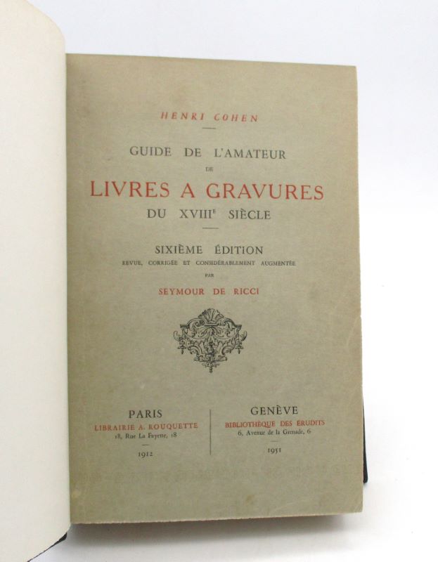 Couverture du livre Estimation du livre « guide de l’amateur de livres à gravures du XVIIIe siècle »