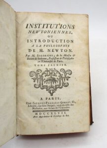 Estimation Sciences et médecine - Couverture du livre Estimation du livre « institutions newtoniennes, ou Introduction à la philosophie de M. Newton »