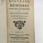 Couverture du livre Estimation du livre « nouveaux mémoires d’histoire, de critique et de littérature »