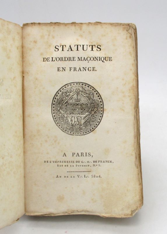 Couverture du livre Estimation du livre « statuts de l’ordre maçonnique en France »