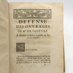 Couverture du livre Estimation du livre « défense des ouvrages de monsieur de Voiture à monsieur de Balzac »