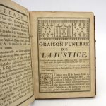 Couverture du livre Estimation du livre « oraison funèbre de la Justice »