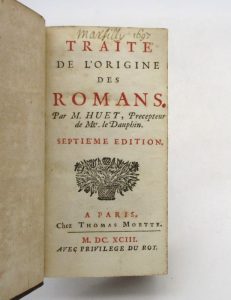 Estimation Histoire - Couverture du livre Estimation du livre « traité de l’origine des romans »