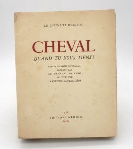 Estimation Arts de vivre – Gastronomie - Couverture du livre Estimation du livre « cheval quand tu nous tiens ! »