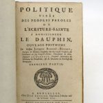 Couverture du livre Estimation du livre « politique tirée des propres paroles de l’Écriture-sainte à Monseigneur le Dauphin »