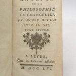Couverture du livre Estimation du livre « analyse de la philosophie du chancelier François Bacon avec sa vie »