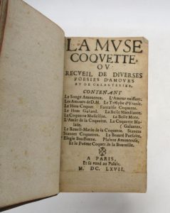 Estimation Edition originale - Couverture du livre Estimation du livre « la Muse coquette ou Recueil de diverses poésies d’amour et de galanterie »