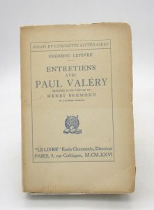 Estimation Edition originale - Couverture du livre Estimation du livre « entretiens avec Paul Valéry »