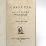 Couverture du livre Estimation du livre « les Communes de la royauté »