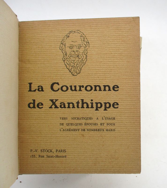 Couverture du livre Estimation du livre « la Couronne de Xanthippe : Vers socratiques à l’usage de quelques épouses et pour l’agrément de nombreux maris »