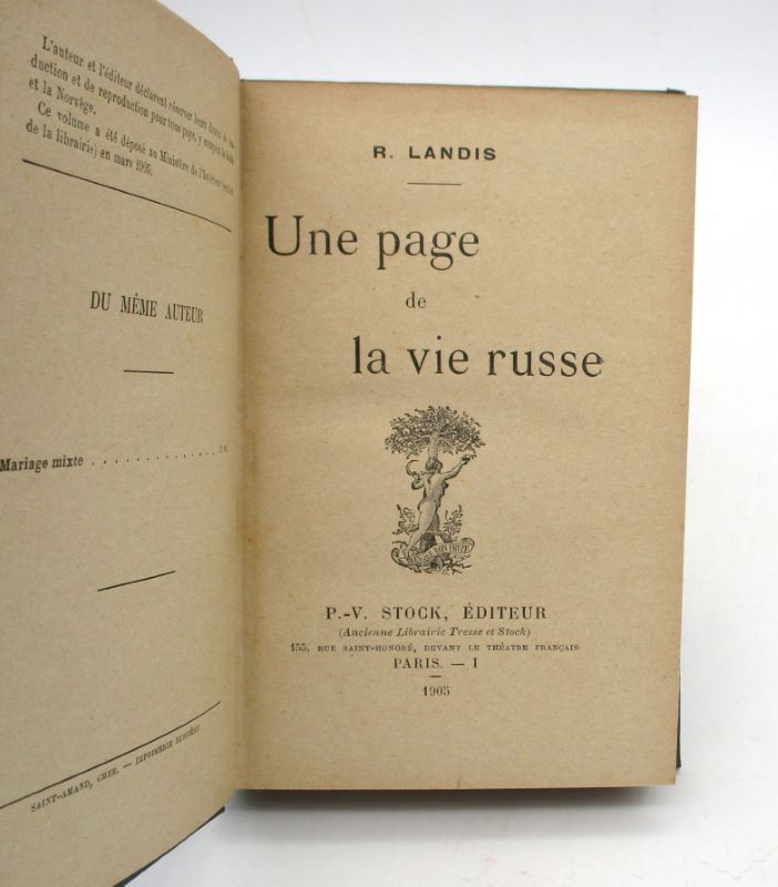 Couverture du livre Estimation du livre « une page de la vie russe »