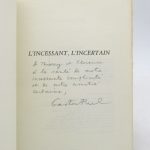 Couverture du livre Estimation du livre « l’incessant, l’Incertain »