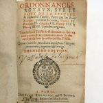 Couverture du livre Estimation du livre « ordonnances royaux,sur le faict de la Justice & d’authorité d’icelle, faites par les rois François, premier du nom, Henry II, François II, Charles IX, Henry III & Henry IIII à présent régnant »