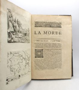 Estimation Voyages-Atlas - Couverture du livre Estimation du livre « description géographique, et historique de la Morée, reconquise par les vénitiens du royaume de Negrepont, des lieux circonvoisins, et de ceux qu’ils ont soumis dans la Dalmatie, & dans l’Épire, depuis la guerre qu’ils ont déclarée aux Turcs en 1684 jusqu’en 1687 »