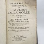Couverture du livre Estimation du livre &laquo;&nbsp;description géographique, et historique de la Morée, reconquise par les vénitiens du royaume de Negrepont, des lieux circonvoisins, et de ceux qu&rsquo;ils ont soumis dans la Dalmatie, & dans l&rsquo;Épire, depuis la guerre qu&rsquo;ils ont déclarée aux Turcs en 1684 jusqu&rsquo;en 1687&nbsp;&raquo;