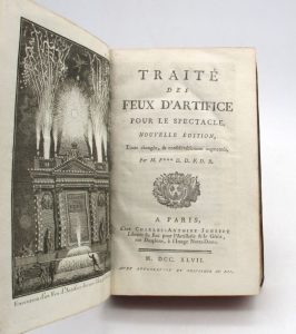 Estimation Ouvrages spécialisés – Chasse - Couverture du livre Estimation du livre « traité des feux d’artifice pour le spectacle »