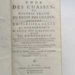 Couverture du livre Estimation du livre « code des chasses ou Nouveau traité du droit des chasses, suivant la jurisprudence de l’ordonnance de Louis XIV, du mois d’août 1669 »