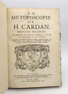 Estimation Livre ancien - Couverture du livre Estimation du livre « la Métoposcopie de H. Cardan »