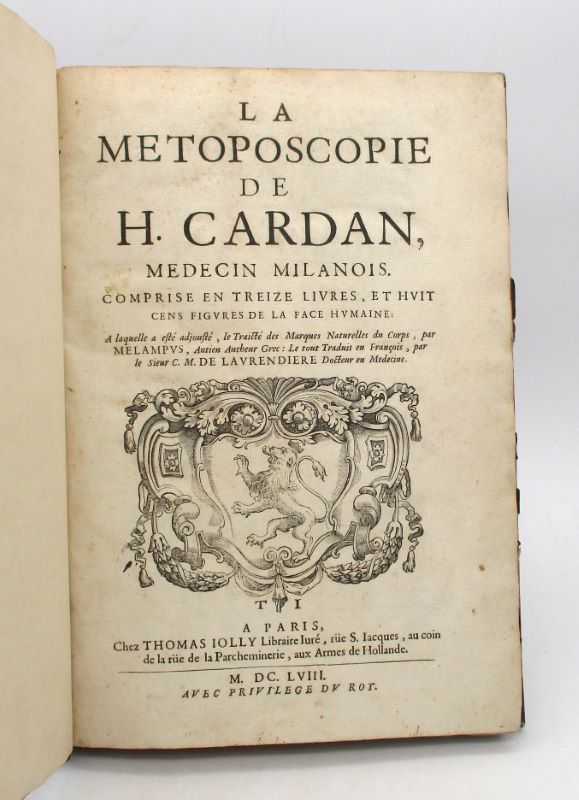 Image supplémentaire du livre Estimation du livre « la Métoposcopie de H. Cardan »