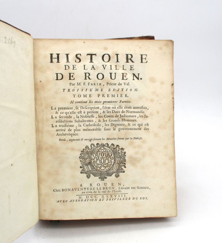 Couverture du livre Estimation du livre « histoire de la ville de Rouen »
